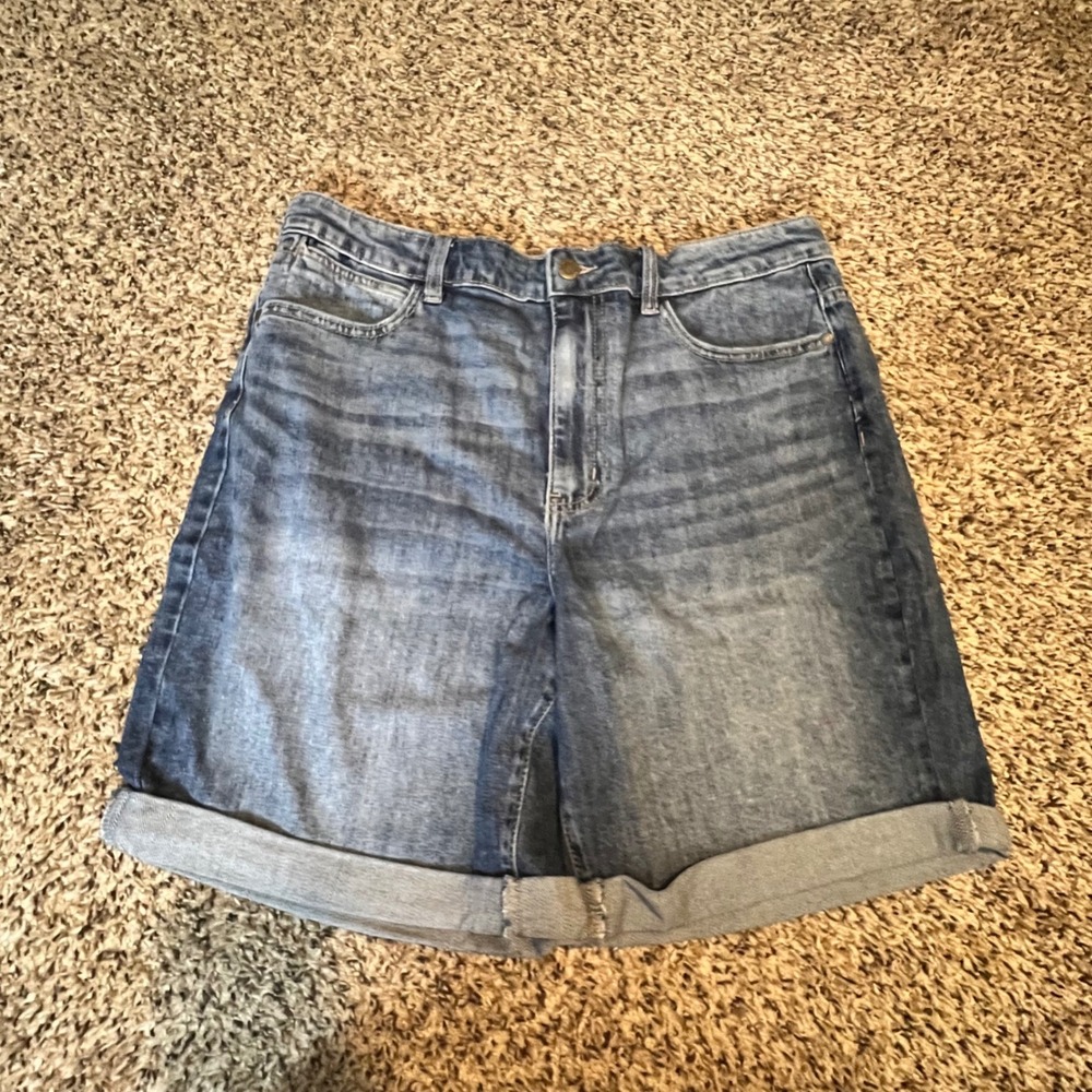 Wrangler Womens High Rise Denim Shorts Blue Stretch Size 12/31 NWT 1960923